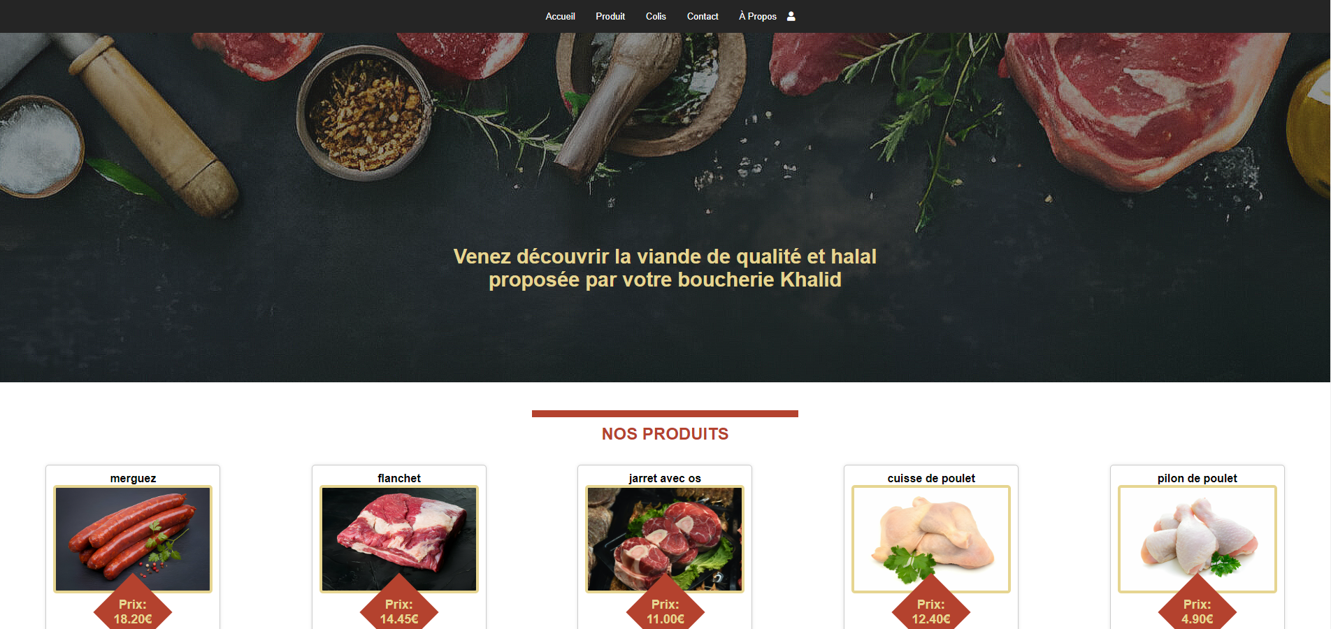 Boucherie Khalid - site vitrine