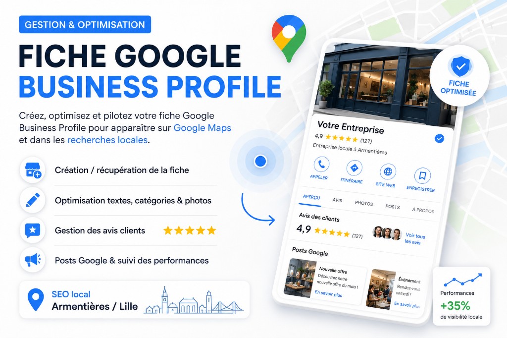 Gestion et optimisation de fiche Google Business Profile — SEO local Armentières et Lille